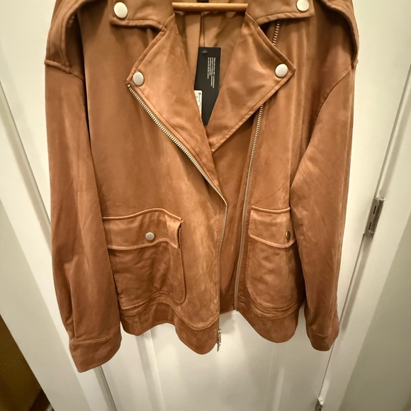 Women’s Tan Suede Military Jacket - Picture 6 of 8